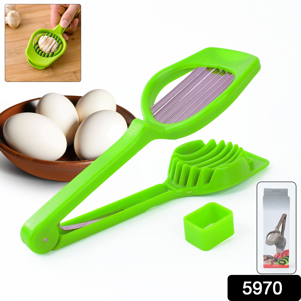 5970 Multipurpose Slicer With Seven Blades Egg Slicers Stainless Slicer Strawberry Tomato Kiwi Fruit Cutter Divider Separator