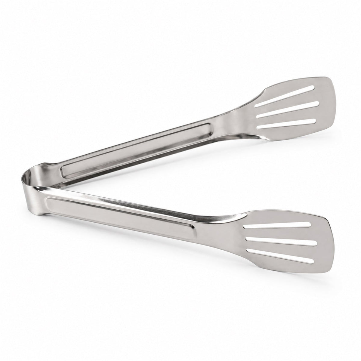 Stainless Steel Kitchen Tongs With Slotted Heads For Cooking And Serving (1 Pc)