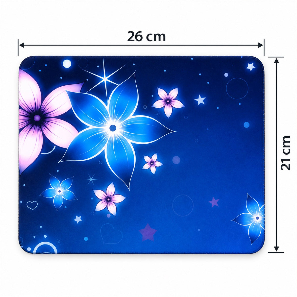 Floral Mouse Pad With Non Slip Rubber Base (1 Pc 26x21 Cm)
