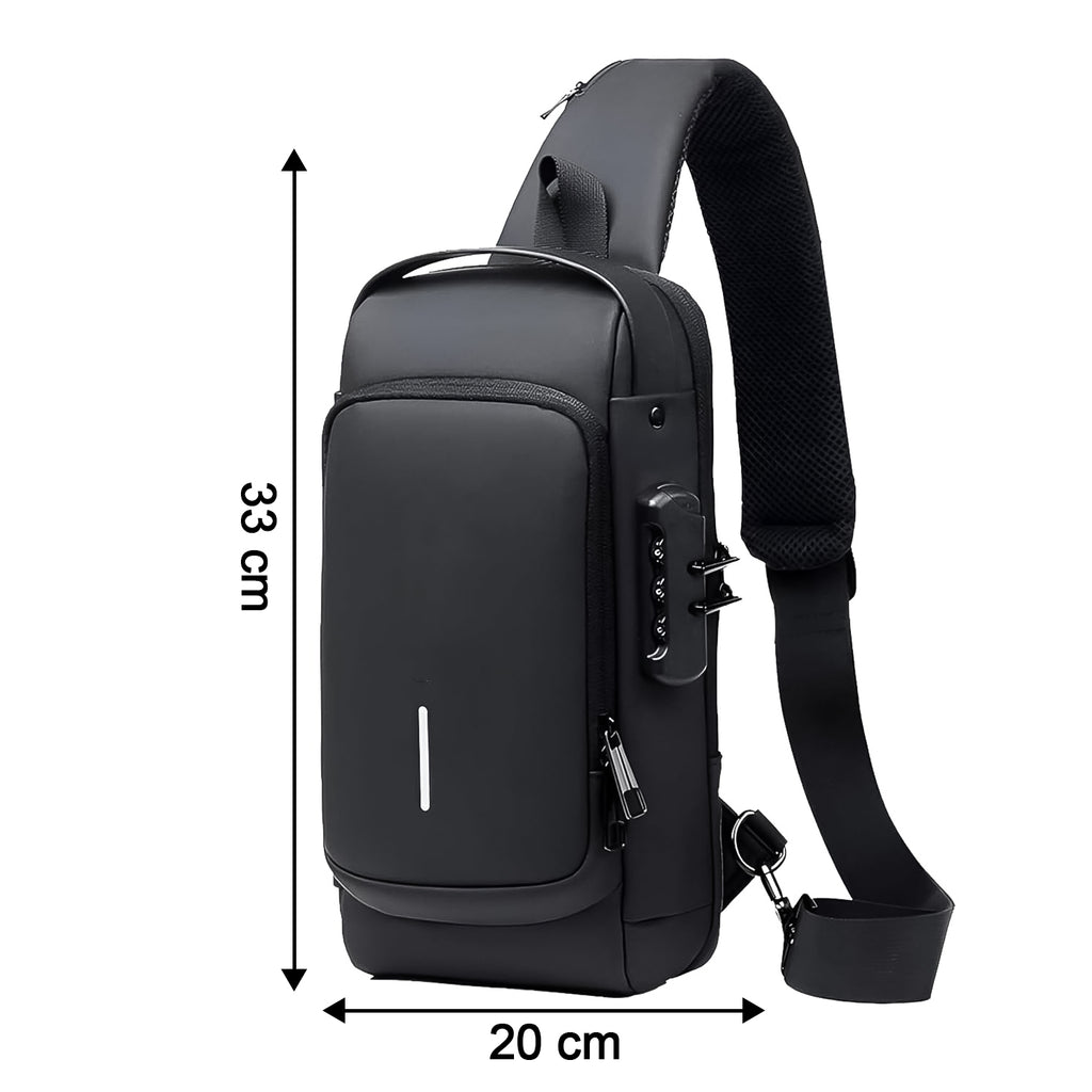Trendy Anti-theft Crossbody Sling Bag With Usb Charging Port (1 Pc)