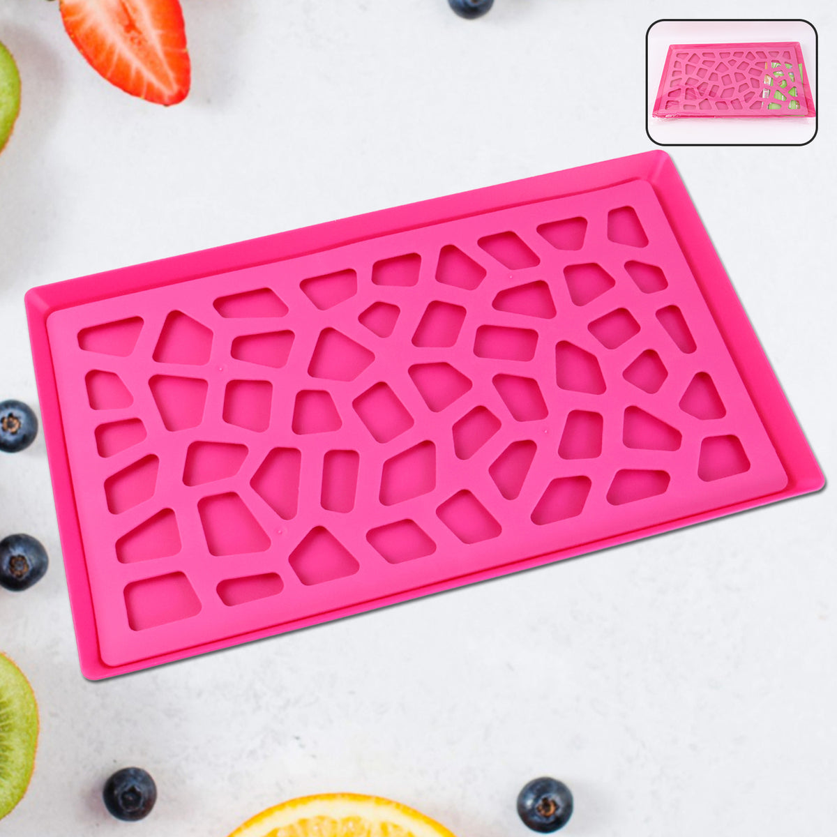Plastic Kitchen Tray With Modern Hollow Design (40x25 Cm)